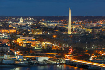 前视图场景华盛顿下来小镇哪一个可以看到曼联州国会大厦华盛顿纪念碑和林肯纪念历史和文化为旅行概念