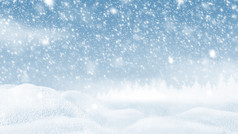 雪堆与雪下降的维纳圣诞节背景插图