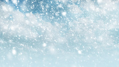 雪下降天空与云为冬天季节和圣诞节背景