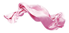 粉红色的织物飞行的风孤立的白色背景渲染