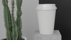 纸咖啡杯外卖模型插图