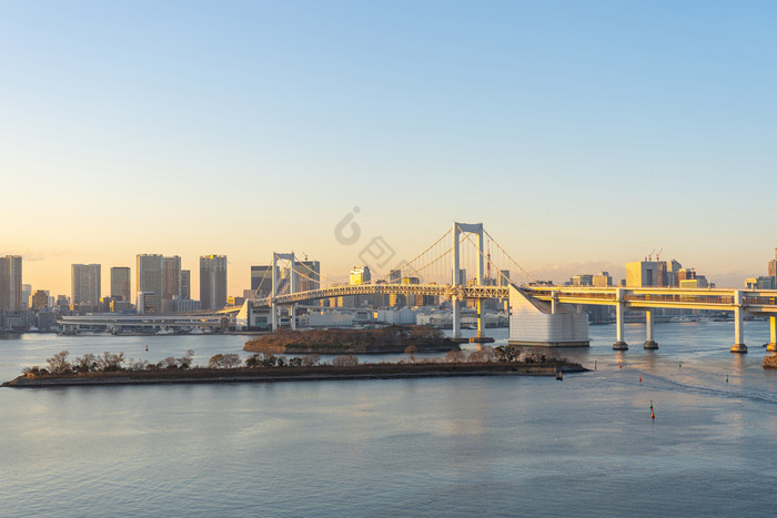 东京天际线与视图彩虹桥日本图片