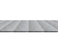 空混凝土地板前孤立的白色背景为显示模型产品