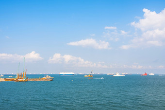 视图业务物流海会船原油石油油轮货物船只进入的最繁忙的港口新加坡港