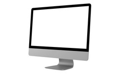 空白白色屏幕电脑显示隔离白色背景