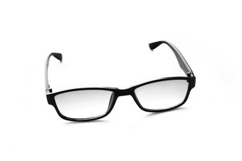 时尚黑色的眼镜隔离白色背景