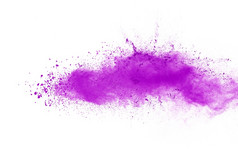 冻结运动紫色的颜色粉爆炸白色背景