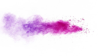 冻结运动紫色的颜色粉爆炸白色背景