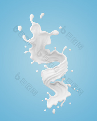 牛奶飞溅形状螺旋和扭插图