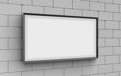 空白照片框架模型混凝土墙为广告插图