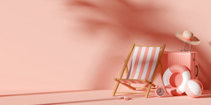 夏天假期概念海滩椅子和旅行配件最小的插图