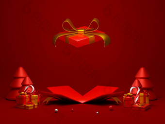 打开圣诞节礼物盒子为产品广告插图