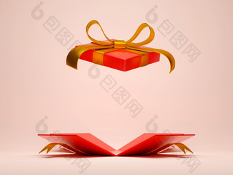 打开圣诞节礼物盒子为<strong>产品广告</strong>插图