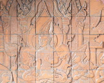 低压花粉刷的瓷砖哪一个装饰周围的教堂泰国寺庙