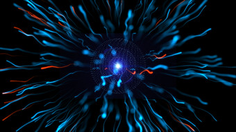 明星能源粒子爆炸大数据圆粒子发光的光动画呈现