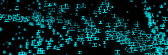 霓虹灯光多维数据集块网络未来主义的飞行矩阵数字技术动画全景呈现霓虹灯光多维数据集块网络未来主义的飞行矩阵数字技术动画全景呈现