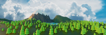 <strong>lowpoly</strong>景观自然与山树和云日落背景最小的全景动画呈现<strong>lowpoly</strong>景观自然与山树和云日落背景最小的全景动画呈现