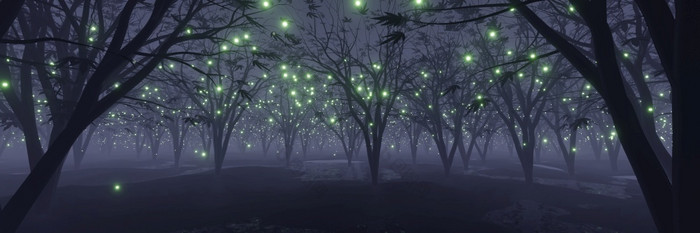摘要发光的粒子闪光外星人地球景观森林呈现摘要发光的粒子闪光外星人地球景观森林呈现