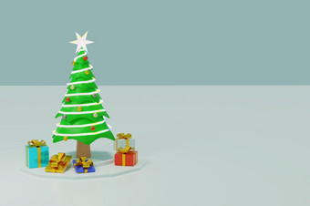 美丽的圣诞节树色彩斑斓的装饰饰品闪光灯礼物盒子呈现美丽的圣诞节树色彩斑斓的装饰饰品闪光灯礼物盒子呈现