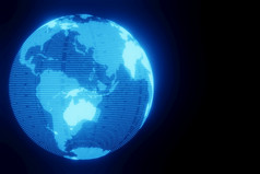摘要数字未来主义的全球地球地球世界地图全息图胡德科幻黑暗背景呈现