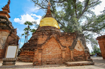 老寺庙Inwa艾娃附近曼德勒缅甸缅甸东南亚洲旅行概念