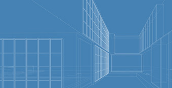 现代体系结构线框概念城市线框线框建筑插图体系结构