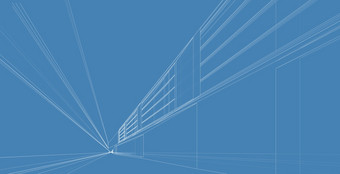 现代体系结构线框概念城市线框线框建筑插图体系结构