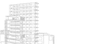 现代城市全景插图城市景观草图大都市摩天大楼草图体系结构背景