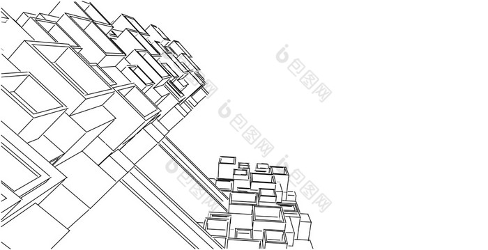 体系结构建筑插图现代城市体系结构摘要背景设计插图体系结构建筑的角度来看行