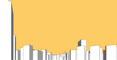 城市景观现代体系结构的风景的城市高层建筑行那显示的现代草图风格插图