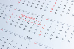 假期规划概念旅行准备假期计划写的日历