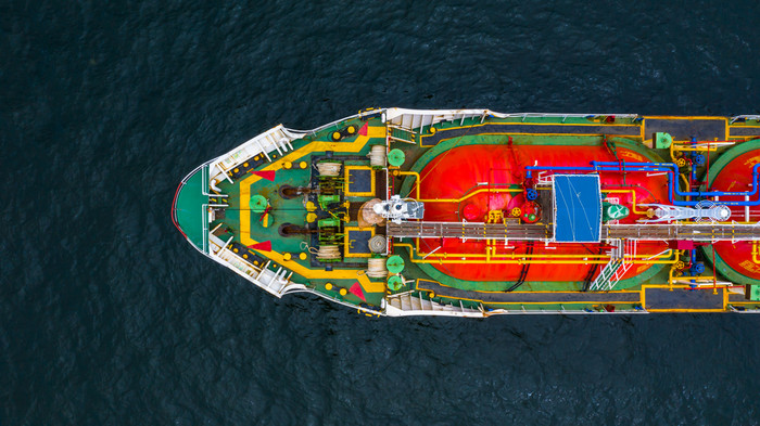 船油轮气体液化石油气空中视图液化石油气体液化石油气油轮油轮船物流和运输业务石油和气体行业