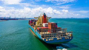 容器船工业港口<strong>进口</strong>出口业务物流和运输<strong>国际</strong>容器船的开放海