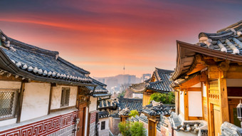 北村<strong>韩</strong>屋村首尔城市传统的朝鲜文风格古老的体系结构建筑首尔南<strong>韩</strong>国