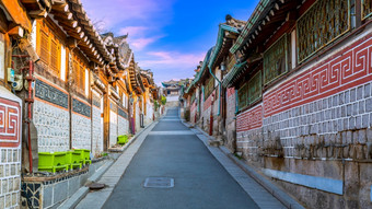 北村韩屋村首尔城市传统的朝鲜文风格<strong>古老</strong>的体系结构建筑首尔南韩国