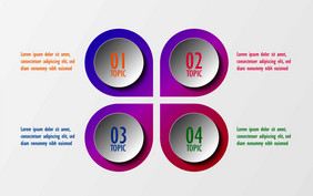 信息图表模板四个选项业务圆图