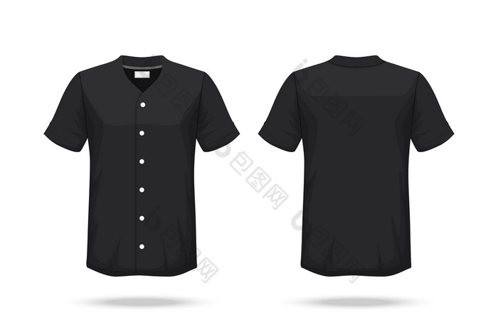 规范棒球衬衫模型孤立的白色背景空白空间的衬衫为的设计和放置元素文本的衬衫空白为印刷向量插图