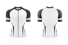 规范骑自行车泽西岛模板模拟体育运动衬衫轮脖子统一的为自行车服装向量插图设计单独的工作层