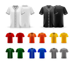 规范棒球泽西岛衬衫模型孤立的白色背景空白空间的衬衫为的设计和放置元素文本的衬衫空白为印刷向量插图