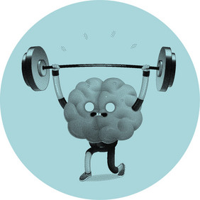 火车你的大脑的虚线向量插图培训大脑活动举重部分大脑集合火车你的大脑举重