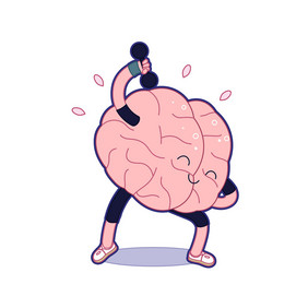 火车你的大脑的平概述了向量插图培训大脑活动哑铃练习部分大脑集合火车你的大脑哑铃练习