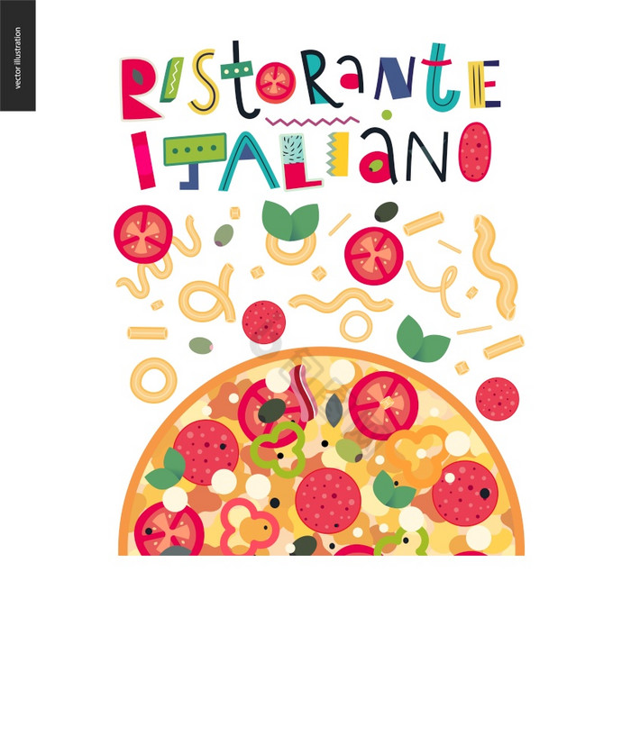 意大利餐厅集披萨和刻字意大利餐厅意大利意图片