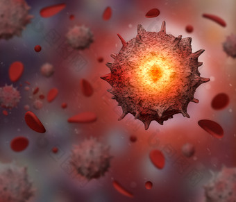 呈现病毒红色的血流细胞颜色背景冠状病毒概念resposible为亚洲流感爆发和冠状病毒流感危险的流感应变情况下流感大流行