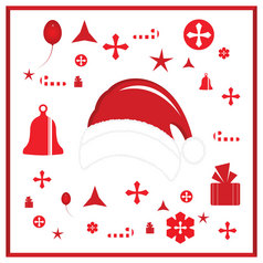 圣诞节和新一年背景图标集
