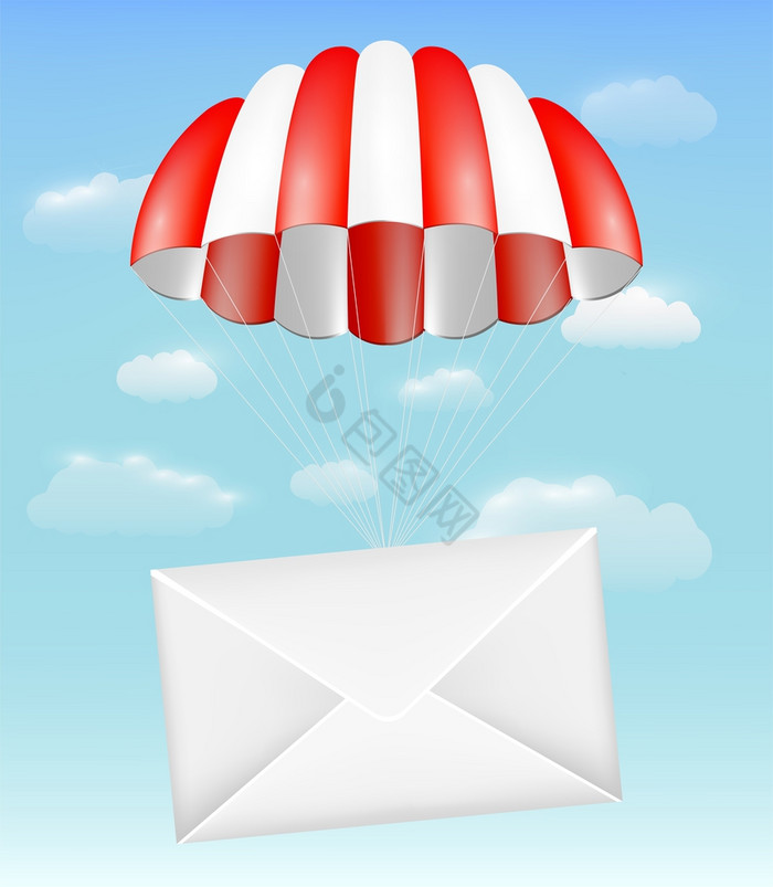 信封邮件与降落伞图片