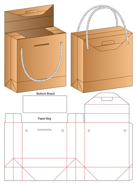 纸袋包装打孔和袋模型