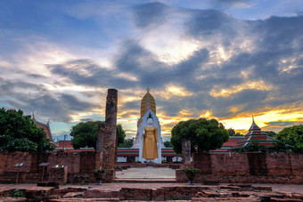 佛雕像日落是佛教寺庙什么phra拉达纳Mahathat也用通俗语被称为什么Yai佛教寺庙主要旅游景点phitsanulok泰国