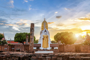 佛雕像日落是佛教寺庙和主要旅游景点什么phra拉达纳Mahathat也用通俗语被称为什么Yai佛教寺庙什么phitsanulok泰国