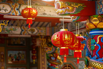红色的灯笼装饰为<strong>中国</strong>人新一年节<strong>日中国</strong>人神社古老的<strong>中国</strong>人艺术与的<strong>中国</strong>人字母祝福写《财富》杂志祝福赞美公共的地方泰国