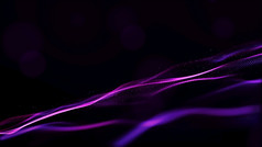 摘要紫色的颜色数字粒子波与散景和光背景